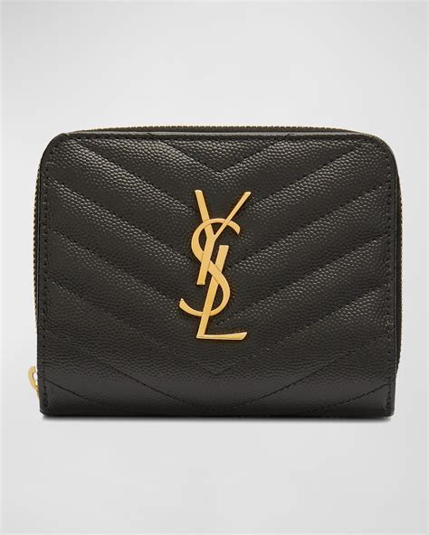 ysl black zip around wallet|YSL wallet small.